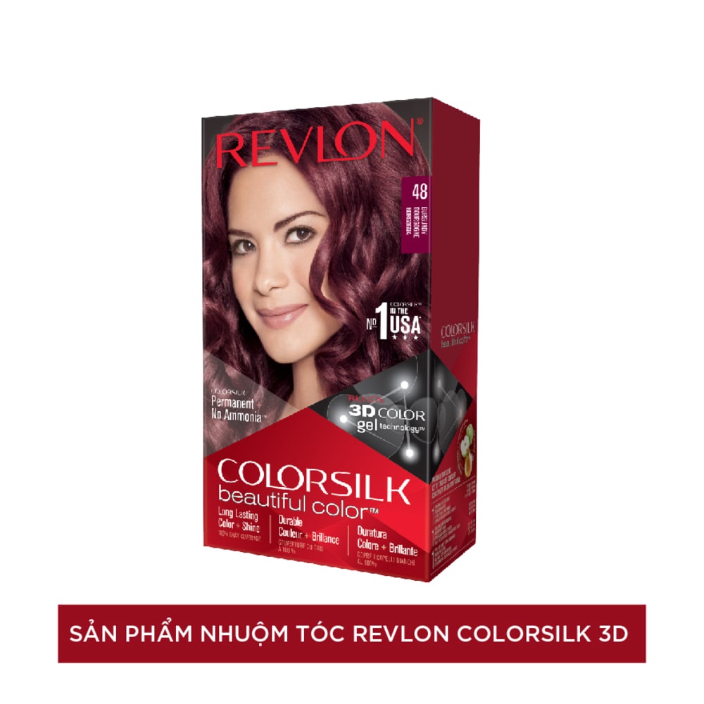 [HCM]Thuốc Nhuộm Tóc Revlon Colorsilk 48 - Đỏ ánh tím