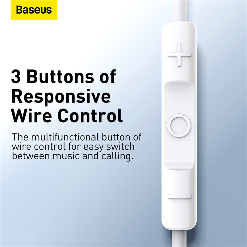 Baseus H17 3.5mm Earphones For Samsung Xiaomi Phone Half In Ear Hearphone Wired Headset With Mic For Smart Phone