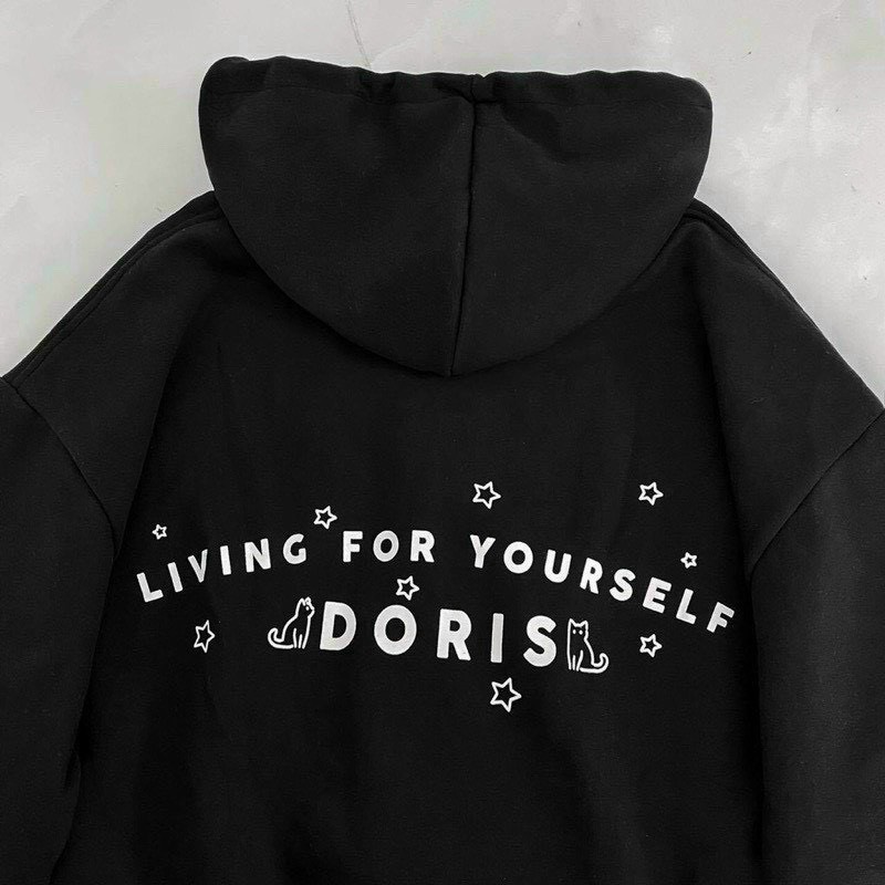 (Ưu dãi voucher 50k freeship 2022) Áo Khoát Nỉ Tay Phồng, Áo Hoodie, Áo Sweater Có Khoá Kéo, Áo Hoodie Form Rộng Unisex Tay Bồng Nam Nữ In Mèo