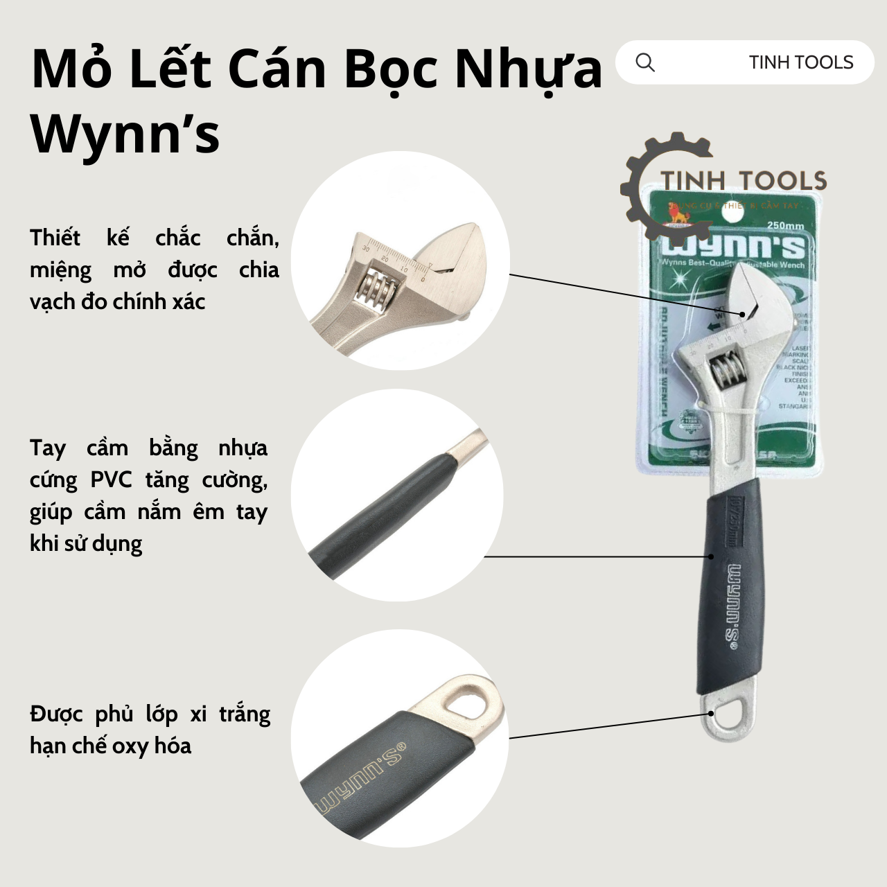 Mỏ Lết Wynn's Cán Bọc Nhựa Cao Cấp Đủ Size 6 inch - 8 inch - 10 inch - 12 inch - 15 inch