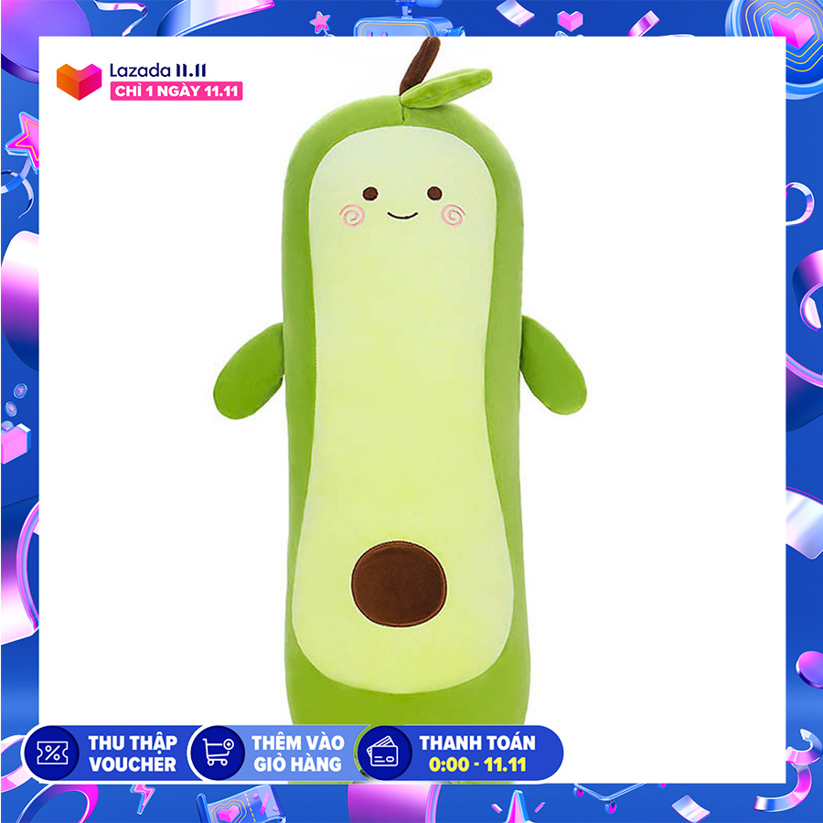 [HCM]Gấu bông hình trái bơ tròn (40cm) / dài (55cm) Xanh