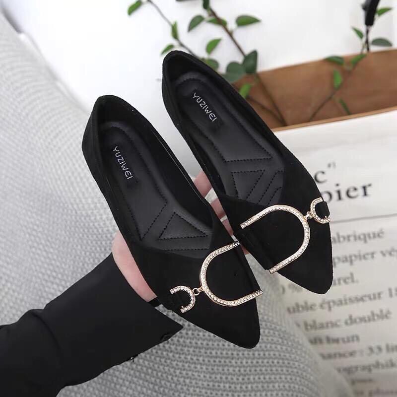 [Hoàn Tiền 15%]Giày búp bê phong cách hàn quốc cực xinh 002