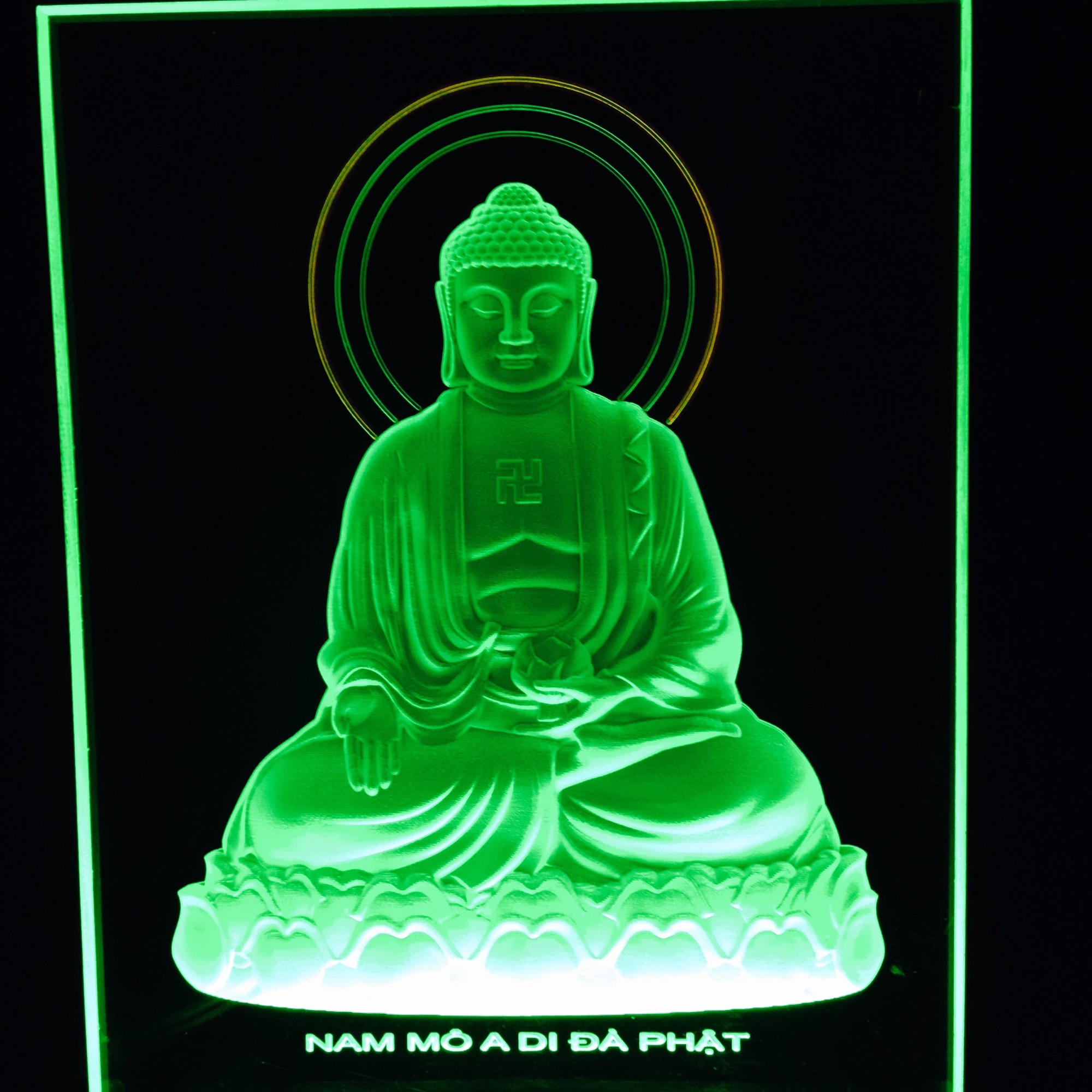 Tranh điện : A DI ĐÀ NGỒI (20x27cm)