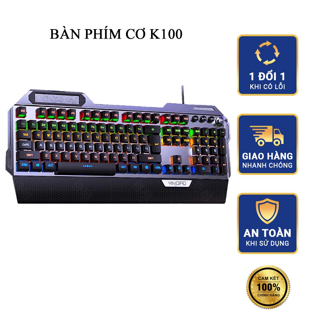 Những Laptop Có Bàn Phím Cơ | Top bán chạy Lazada Shopee Sendo Tiki 44 Bàn Phím Cơ K100 Gaming Có Dây Full Đèn Led RGB Blue Switch Nhiều Chế Độ Cao Cấp Chuyên Chơi Game Máy Tính Pc Laptop