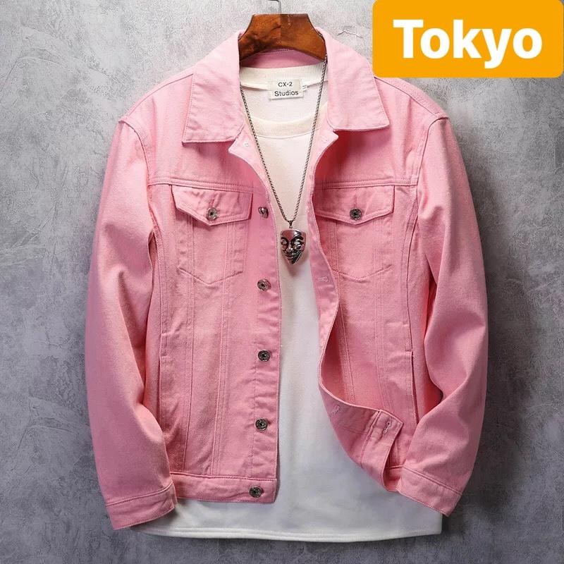 ÁO KHOÁC KAKI JEAN NAM HỒNG HOT TREND TAKAMESI CAO CẤP - TOKYO FASHION