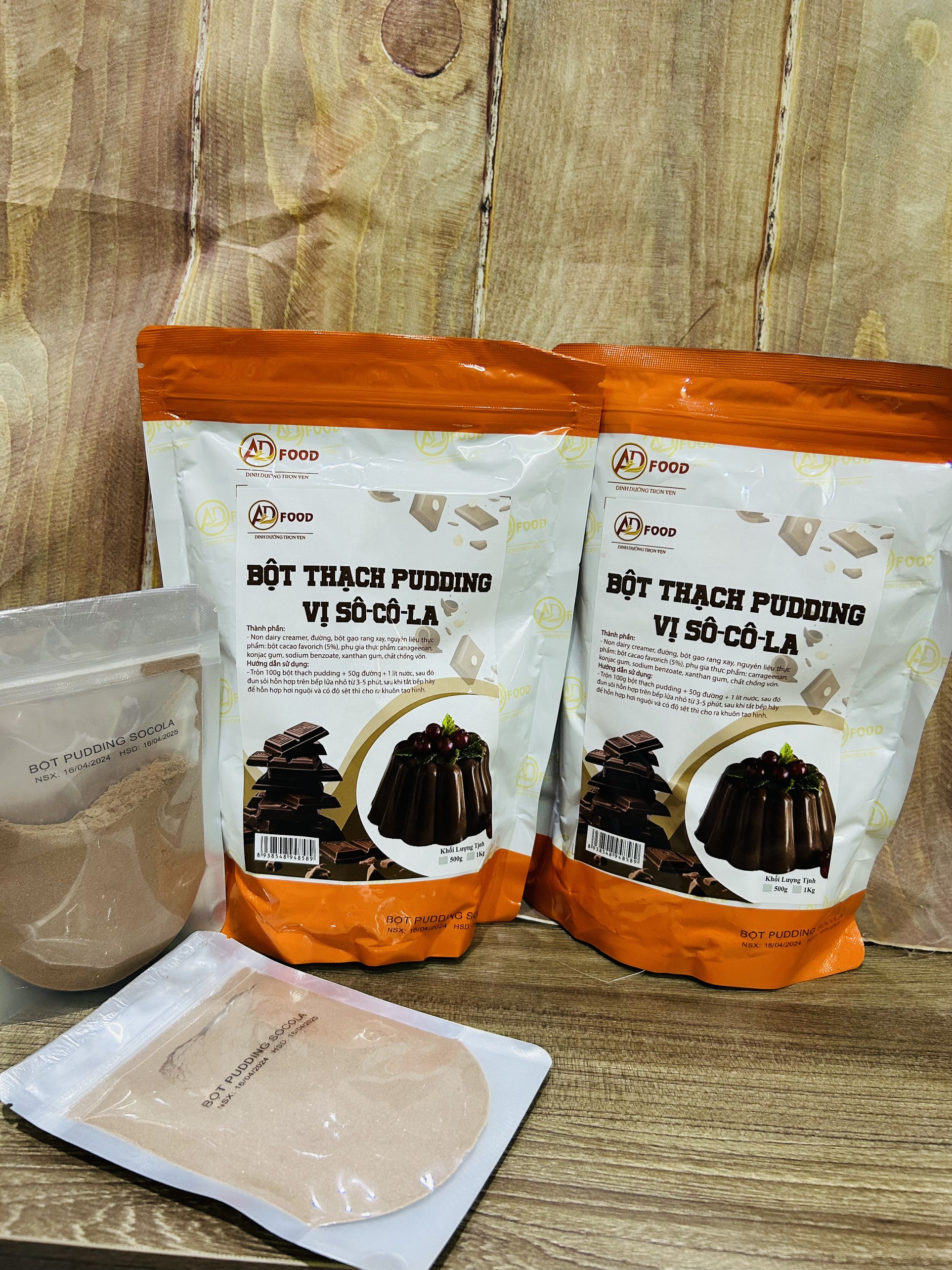 Bột Thạch Pudding Vị Sô-cô-la Thơm Ngon Gói Dùng Thử 100gr