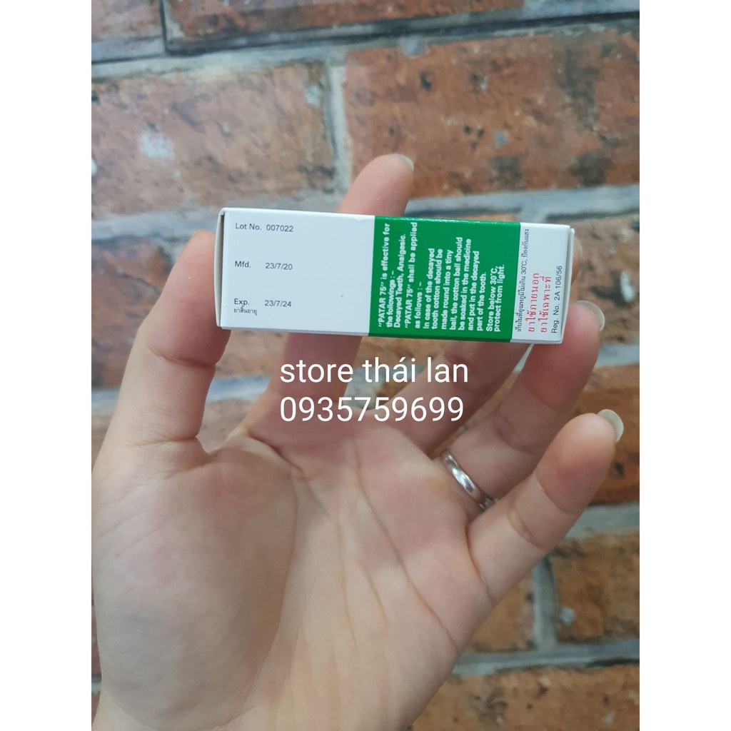 Dầu giảm nhức răng Patar 75 Thái Lan 3ml