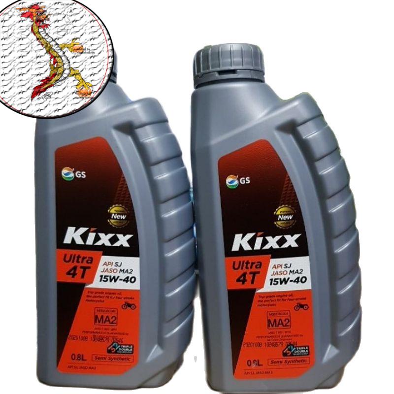 Nhớt Kixx ultra 15W40 nhập khẩu Hàn Quốc 800ml, nhớt kixx 15W40 cho xe máy xe côn tay chai 800ml giá bèo