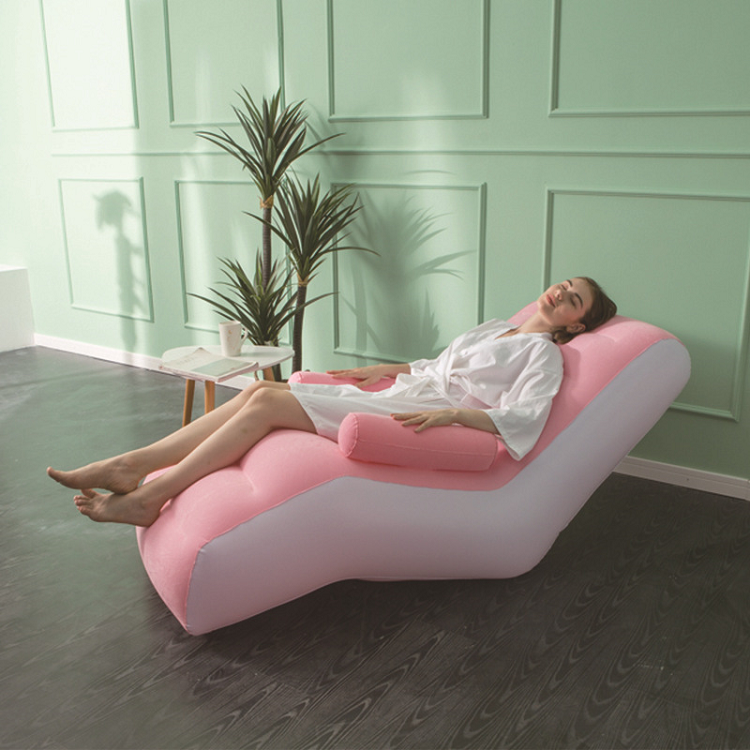 Ghế sofa bơm hơi hình chữ S có tay tựa kèm bơm điện - Ghế hơi tựa lưng