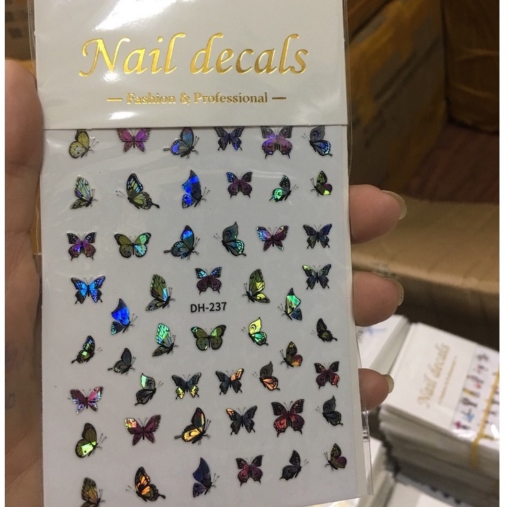 Sticker Tết Và Bướm Phản Quang Trang Trí Móng Làm Nail Mi
