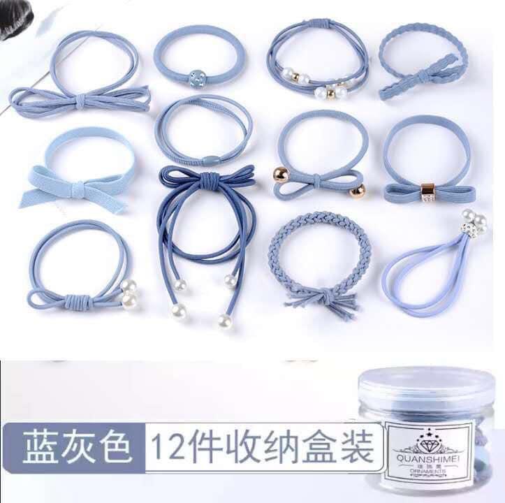 Dây buộc tóc 12 chi tiết , buộc tóc ngọc trai