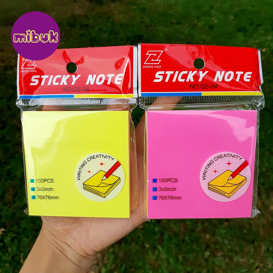 Giấy note 3x3 100 tờ 5 màu nổi bật 76x76 mm