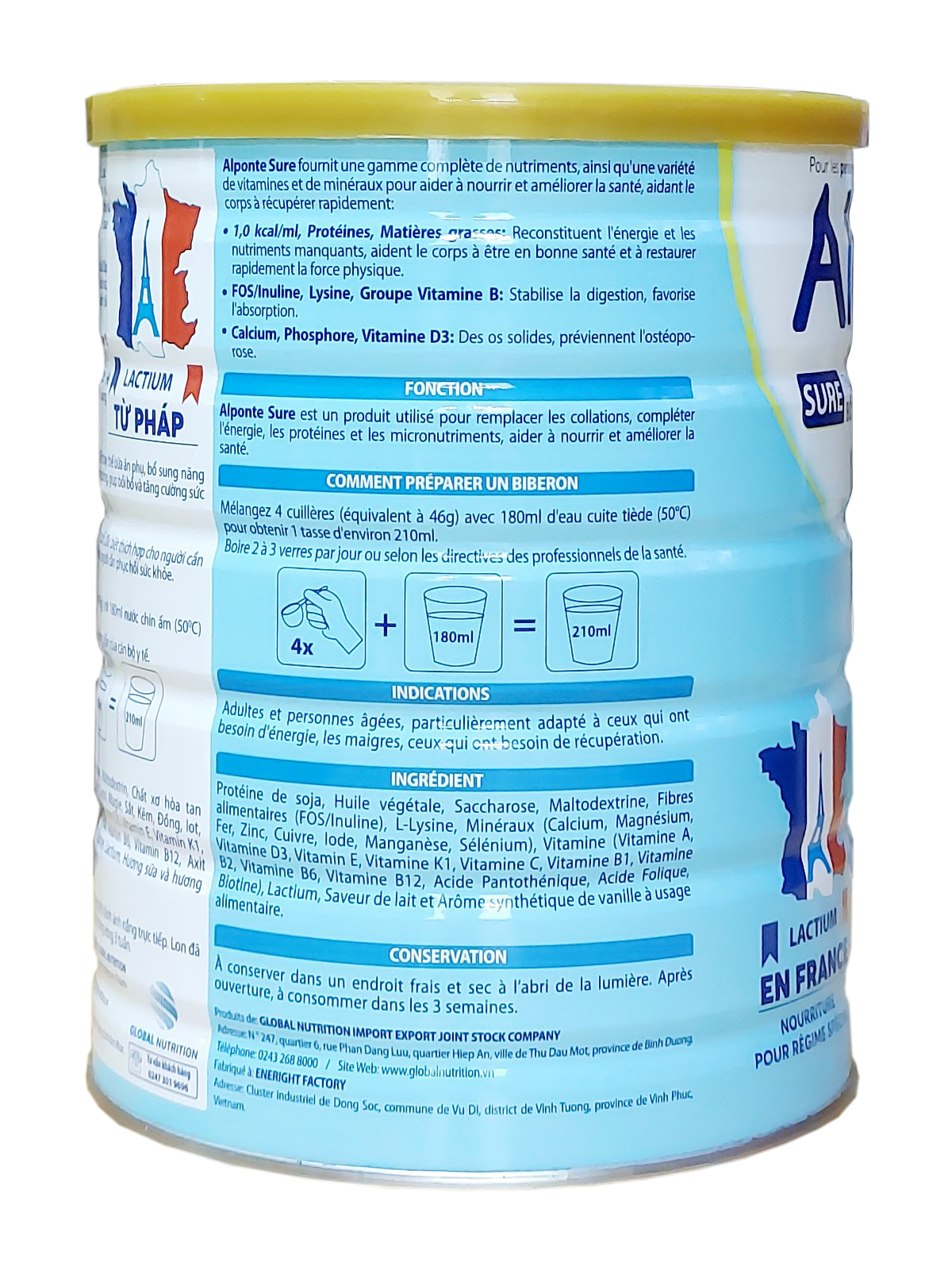 Sữa bột Alponte Sure 900g (Dành cho người cao tuổi)