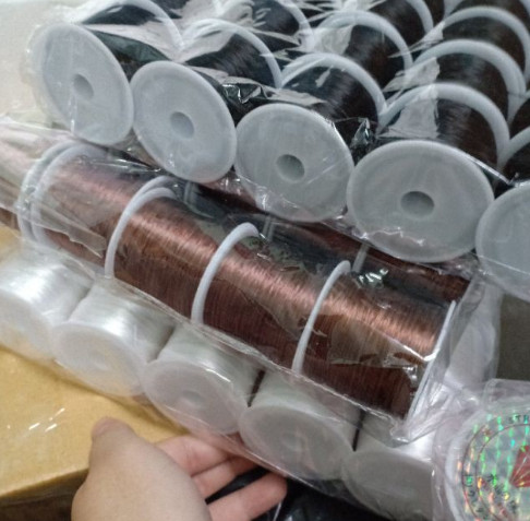 Cước tơ dẹt xỏ vòng chuỗi hạt đá phong thuỷ (70m)