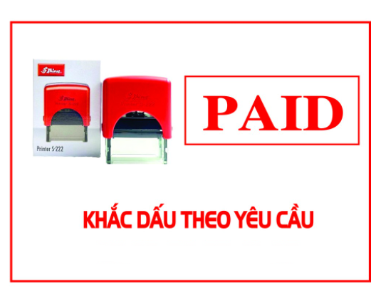 Con dấu PAID Shiny s222  38x14mm