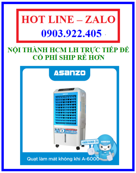 Bảng giá QUẠT LÀM MÁT KHÔNG KHÍ ASANZO A-6000 HÀNG CHÍNH HÃNG