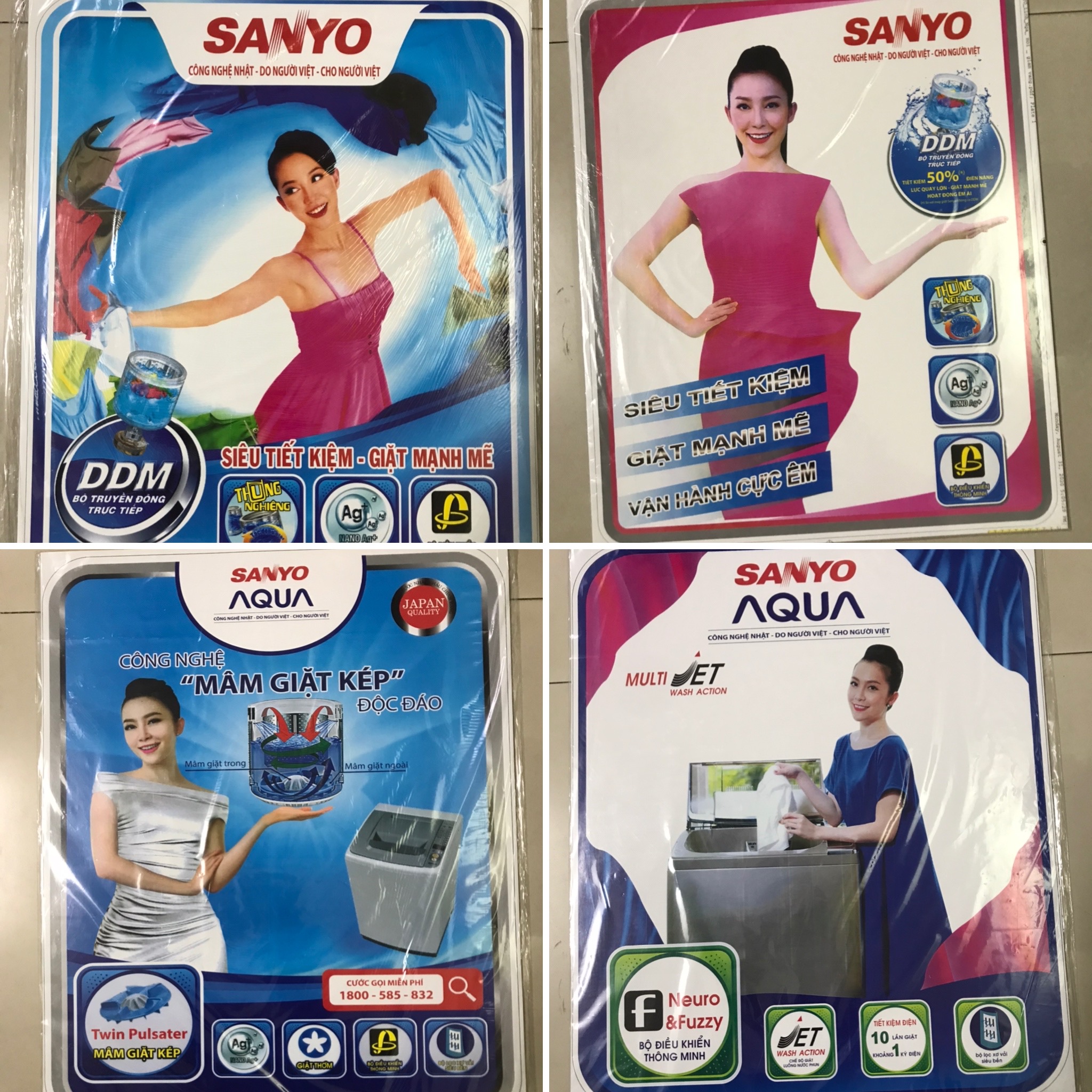 Tem dán máy giặt Sanyo Aqua/ Miếng dán máy giặt Sanyo