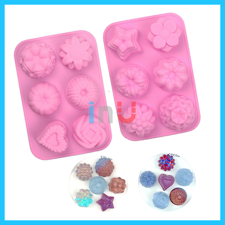 [HCM]HCM - Combo 2 khuôn silicon mẫu hoa tim tháp ngôi sao nhiều tầng  làm rau câu pudding nướng bánh bông lan mini