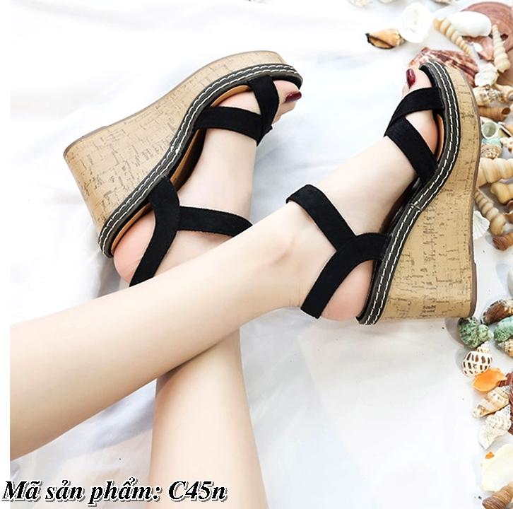 Giày xăng đan nữ đế xuồng quai chéo C45n
