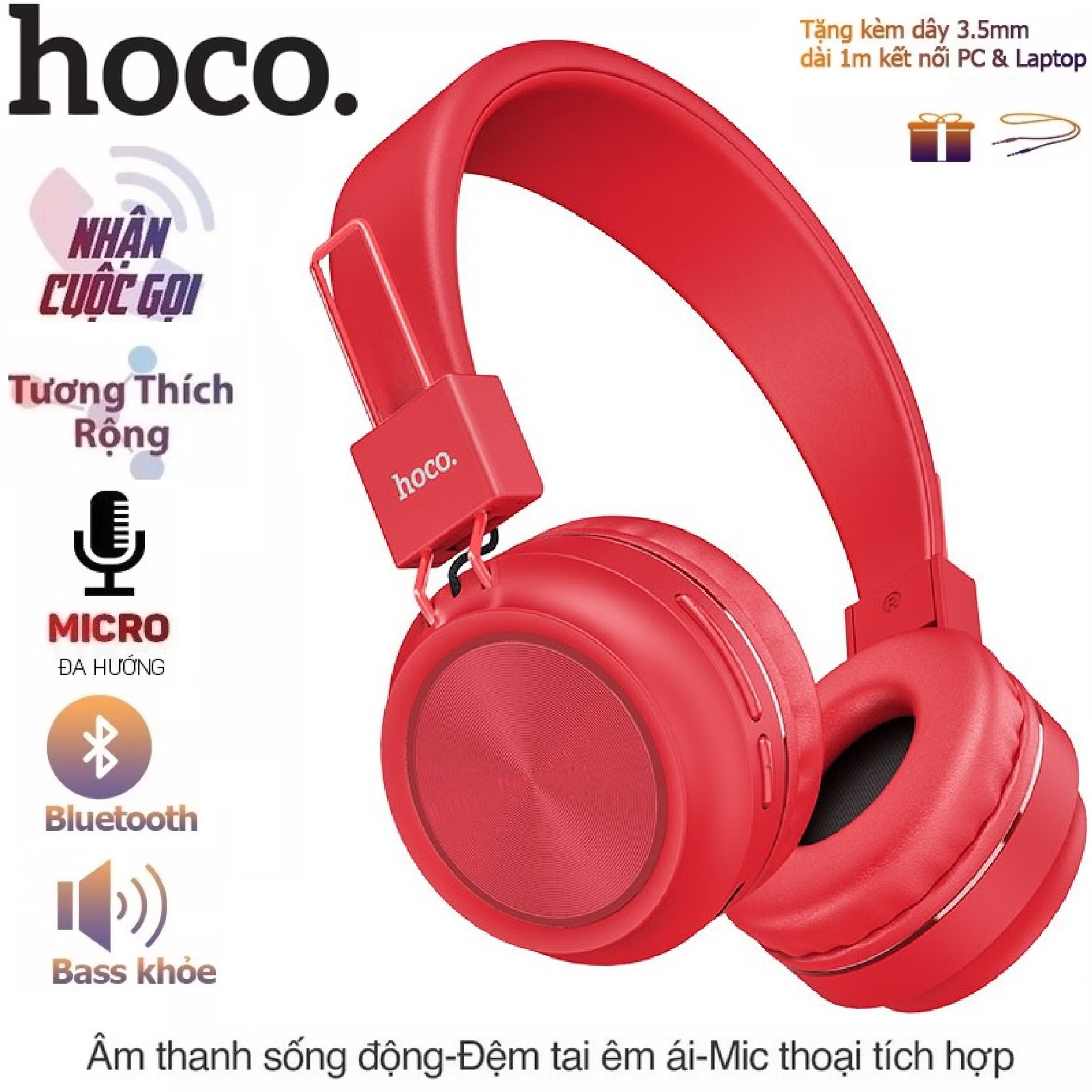 Tai nghe chụp tai không dây Hoco Model W25