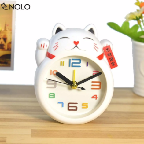 ĐỒNG HỒ BÁO THỨC ĐỂ BÀN HÌNH MÈO MAY MẮN (Nhiều màu) - [ Đồng hồ để bàn Cute - Đồng hồ báo thức - Đồng hồ học sinh dễ thương ]