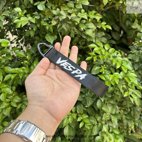 Móc khóa dây vải vespa cao cấp
