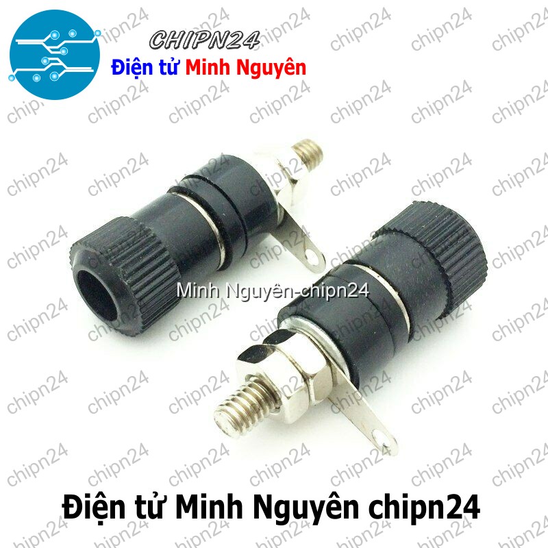 [2 cái] (F108.7) Đầu Jack chuối JS-910B 4mm Đen - HH004020