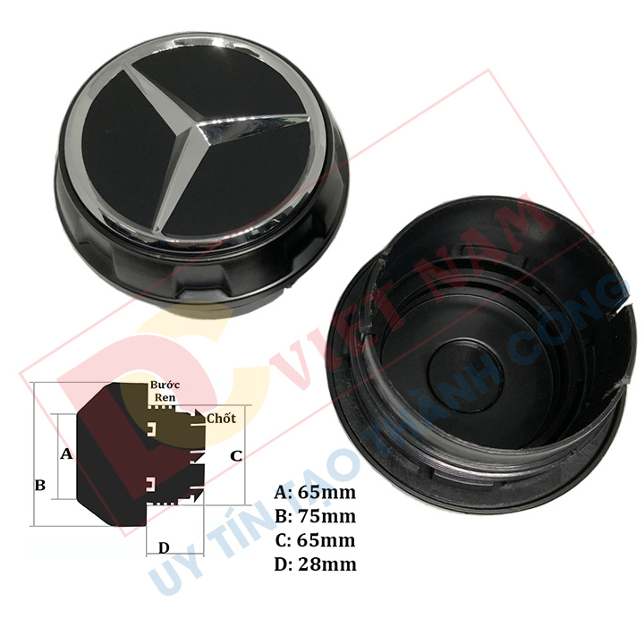 1 chiếc Logo chụp mâm, ốp lazang bánh xe ô tô Mercedes và Maybach TY-65 ( HÀNG CÓ SẴN )