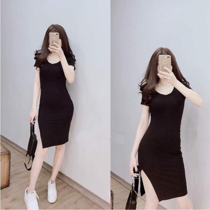 [HCM]Đầm Body Xẻ Tà Free Size Thời Trang PT Shop