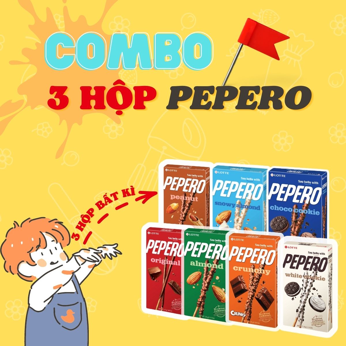 Combo 5 Hộp Bánh Lotte Pepero