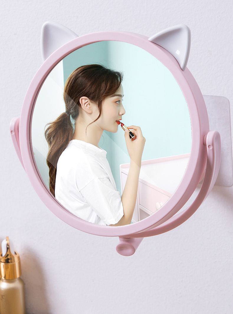 Gương tròn hình thỏ treo tường 14.5cm,Gương nhẹ, dễ dàng tháo lắp.