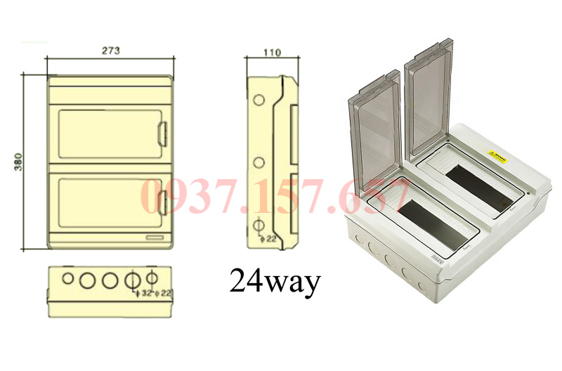Tủ điện nhựa 24 đường(24way)