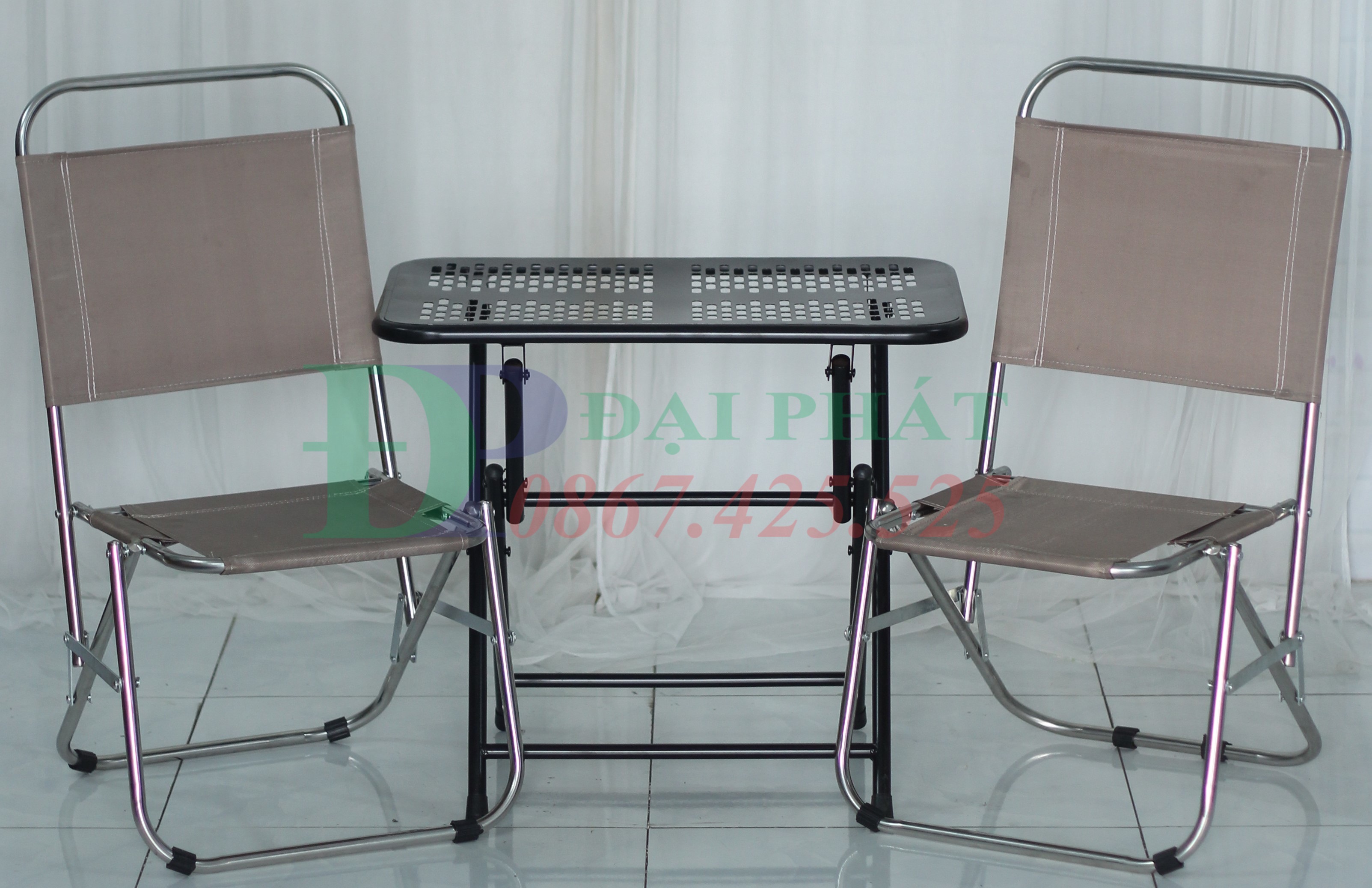 Ghế xếp inox lưng thấp