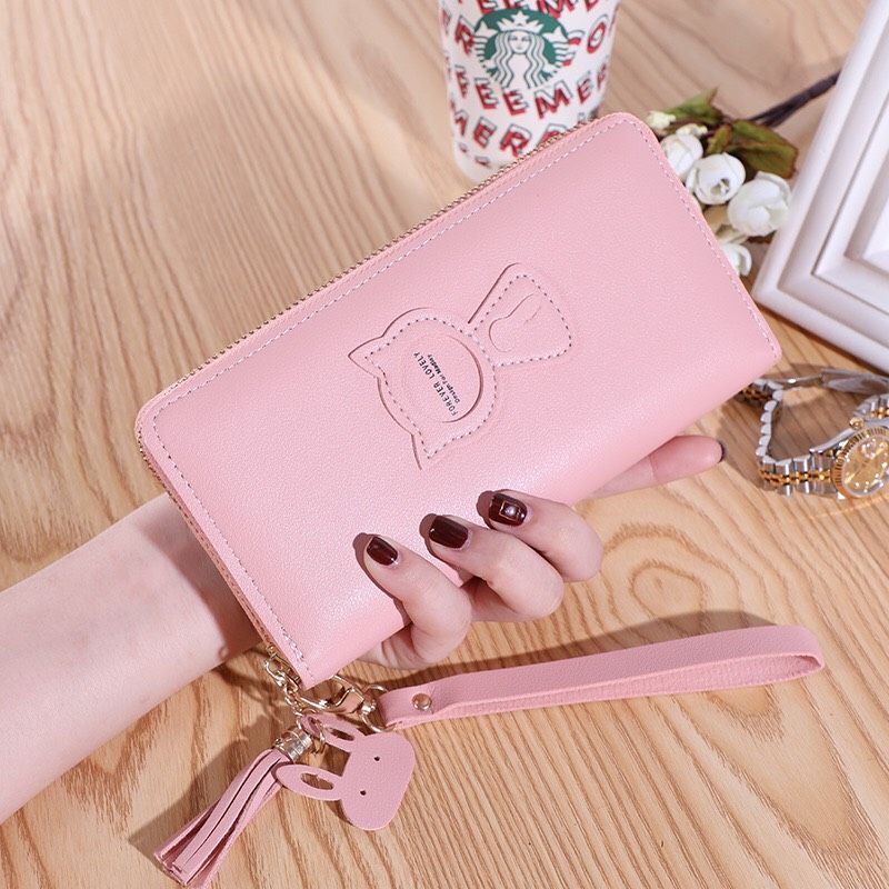 Ví dài nữ cầm tay mèo nổi forever lovely v347 thời trang
