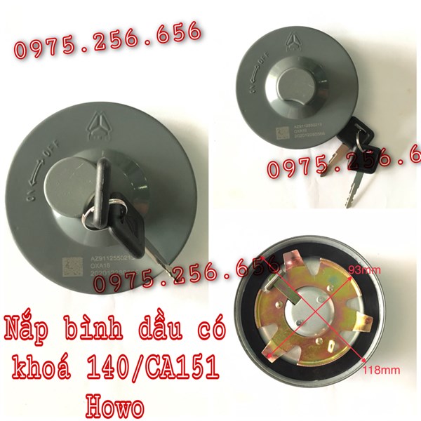 Nắp bình dầu có khoá 140/ca151 howo
