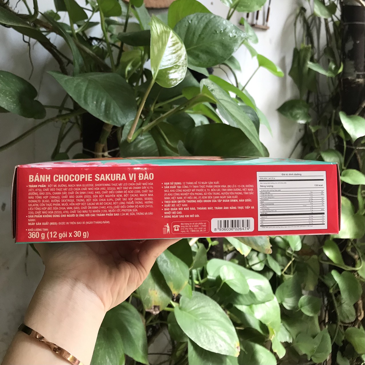 Bánh Choco Pie Sakura Vị Đào Orion (Hộp 12 cái)