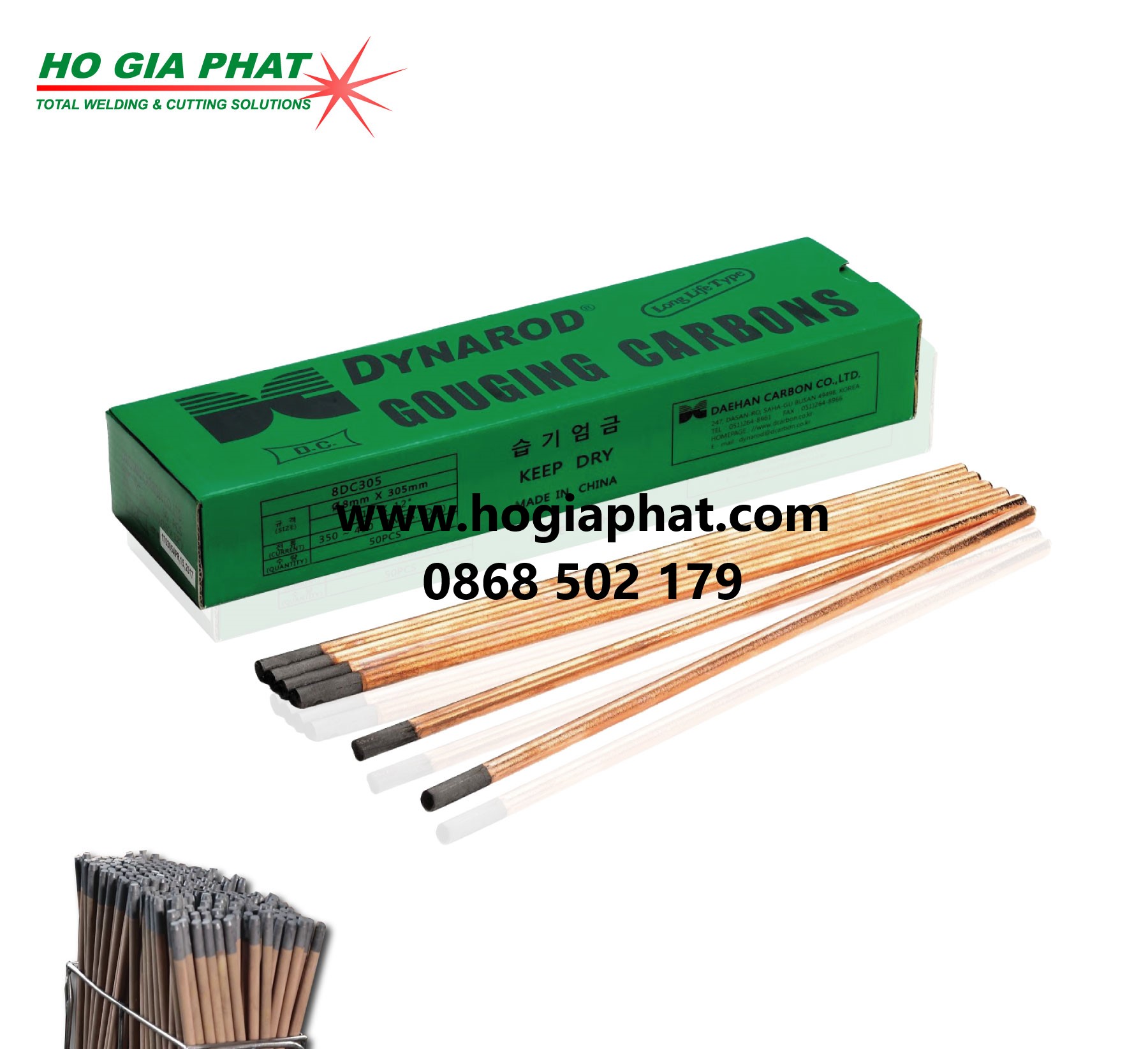 [HCM]Que thổi than nhập khẩu GOUGING CARBON (Ø8 đến Ø12)