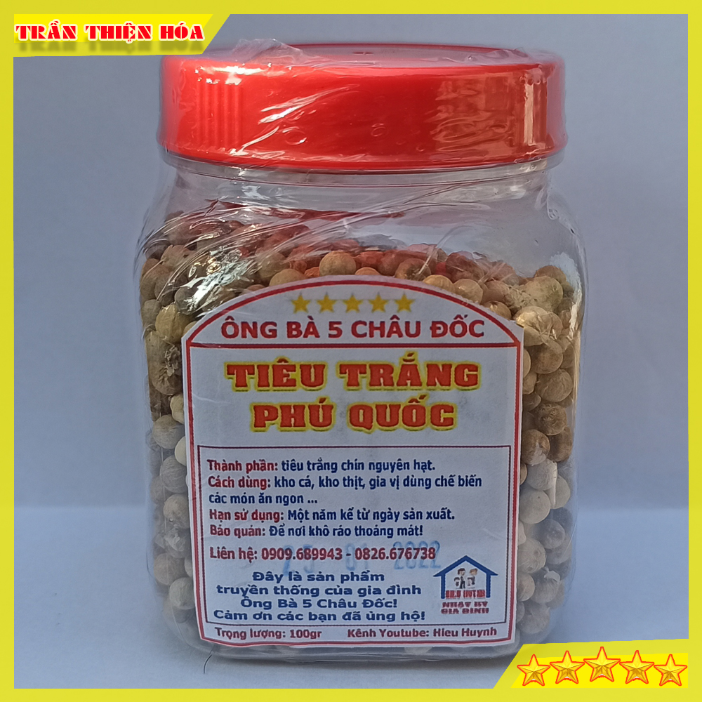 HỦ [100gr] Tiêu Sọ Nguyên Hạt Phú Quốc Thơm Ngon