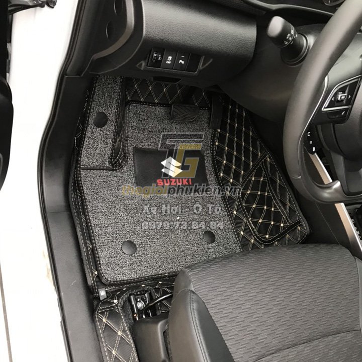 Thảm sàn, lót sàn da 6D dành cho xe Suzuki XL7 kèm thảm rối chống bụi cao cấp