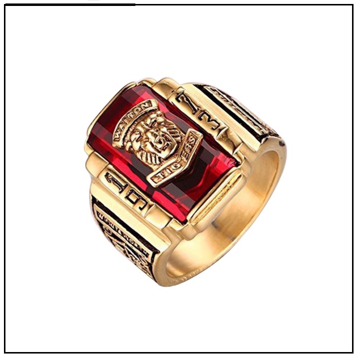 Nhẫn Nam Inox Cao Cấp Mặt Sư Tử Mạ Vàng Giá Rẻ