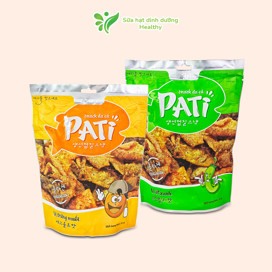 Snack Da Cá PATI Cao Cấp Vị Ớt Xanh (Gói 50g)