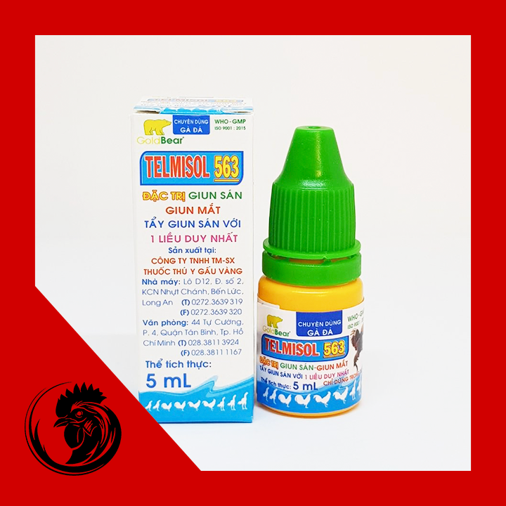 TELMISOL 563 - TẨY GIUN SÁN GIUN MẮT GÀ ĐÁ COMBO 2 LỌ