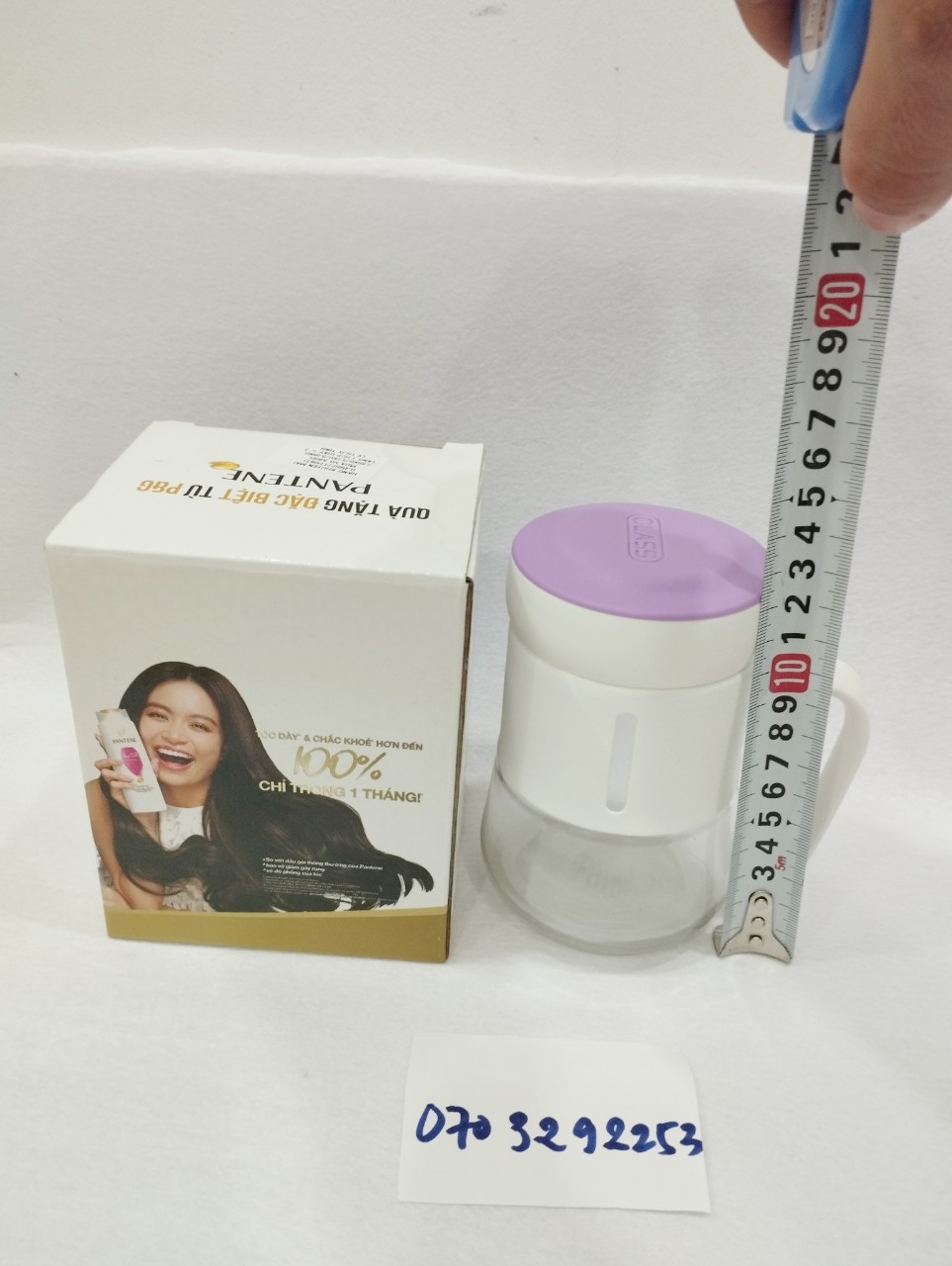 Ly thủy tinh có quai 400ml, ly uống trà đá