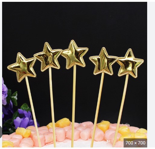 Set 5 cái Que cắm hình sao trang trí bánh kem