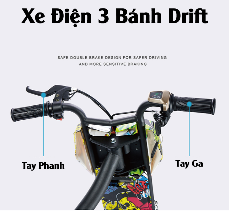 Xe điện 3 bánh trẻ em - Drift Scooter 36V (Tay Ga)