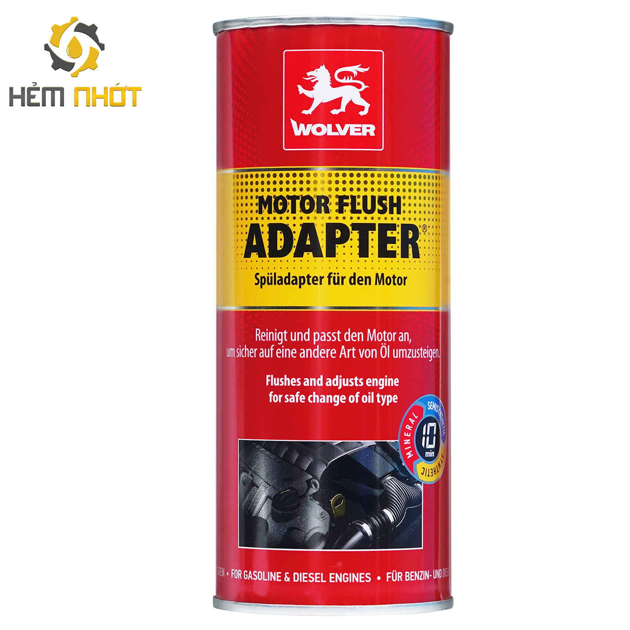 [HẺM NHỚT] Dung dịch súc rửa động cơ Wolver Motor Flush ADAPTER - nhập khẩu từ Đức