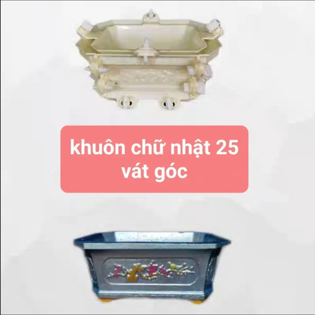 Khuôn đúc chậu cảnh chữ nhật 25cm