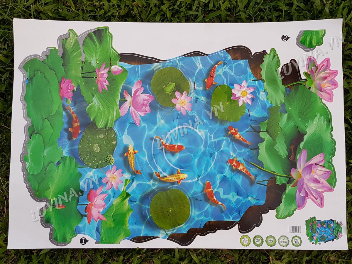 [HCM]DECAL DÁN TƯỜNG HỒ CÁ 3D