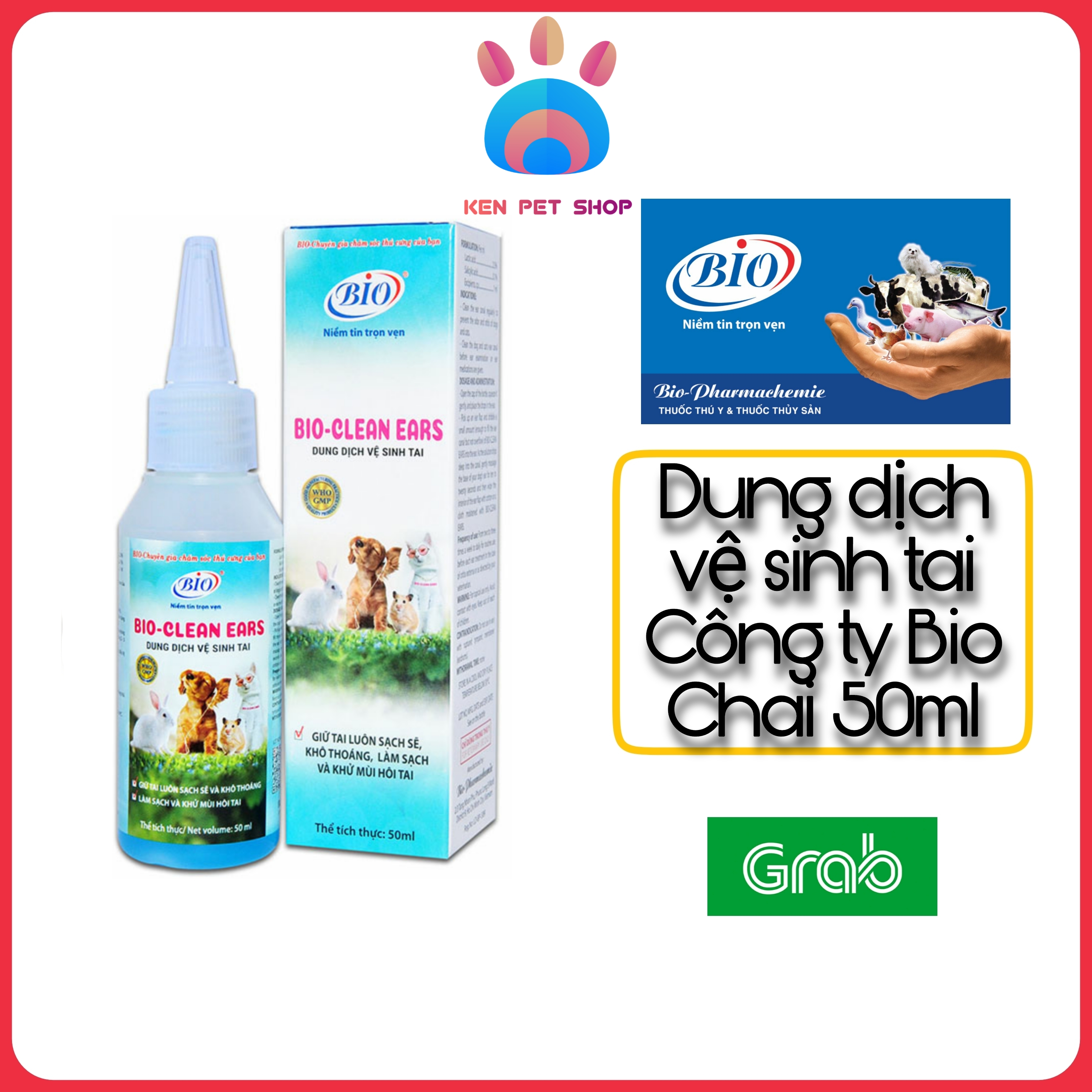[BIO-CLEAN EARS] [50ML] Dung dịch vệ sinh tai thú cưng