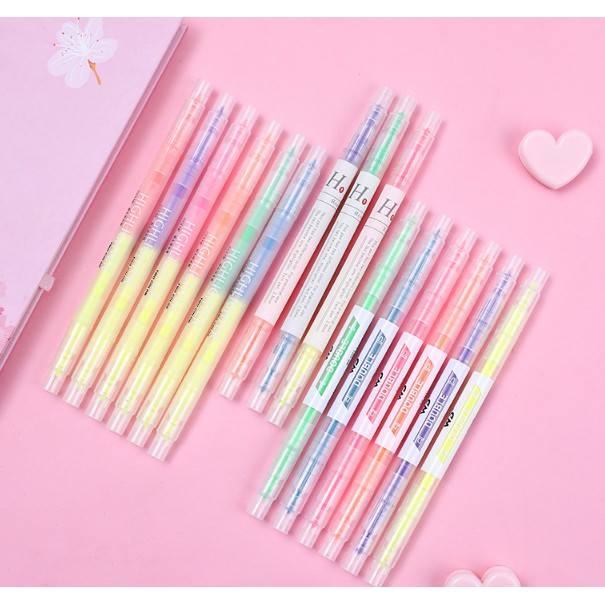 Set 06 Bút đánh dấu 2 đầu - bút highlight - 2 màu